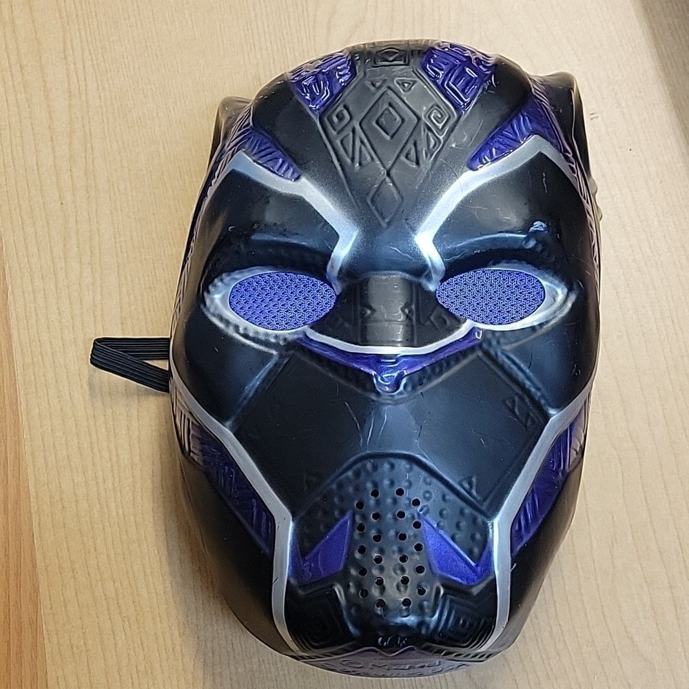 Rubies Avengers Black Panther Costume Child Sz large 12-14 Padded Bodysuit+ mask - Picture 8 of 9